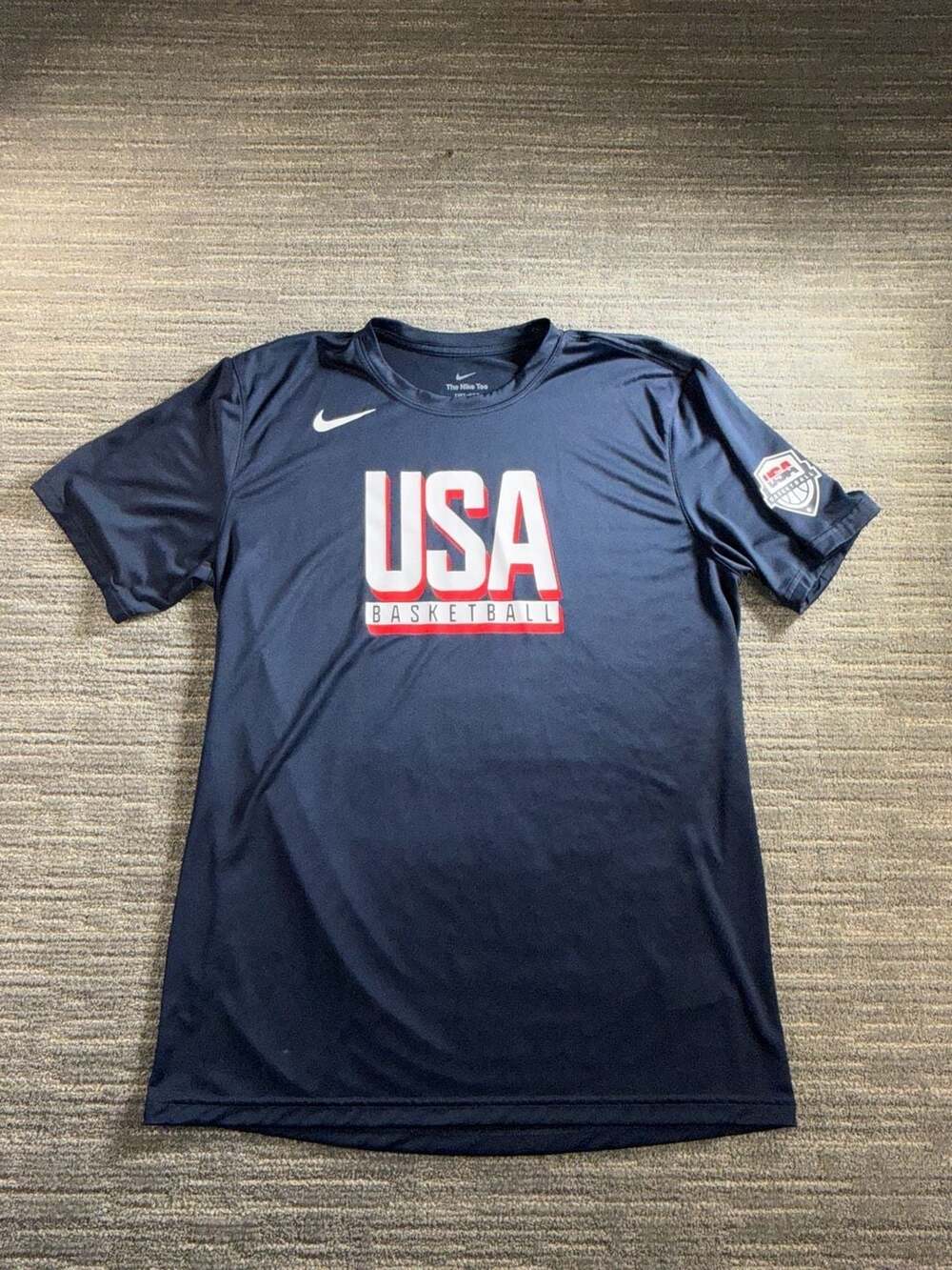 Nike USA Basketball Dri-FIT Performance T-Shirt Navy Blue Size Large